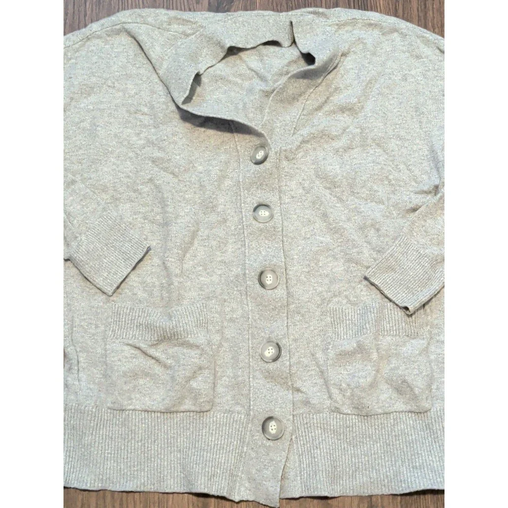 Loft Cardigan Sweater Women's Size Small Gray Button Down